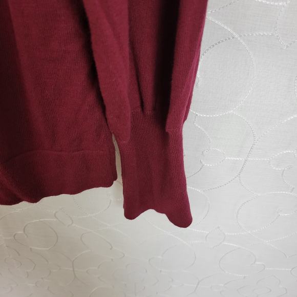 J. Crew Women's Sweater XL Red Puff Sleeve Classic Fit Rhinestone Pullover‎ NWT - Picture 3 of 7